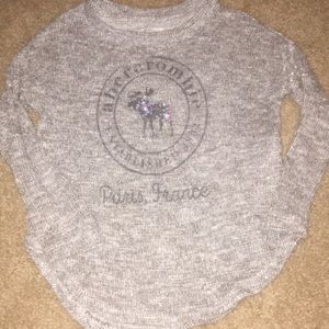 Metallic Abercrombie kids knit top girls sz 3/4